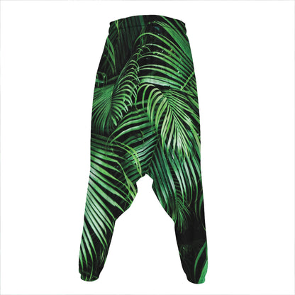 Tropical Palm Leaf Print Hammer Pants