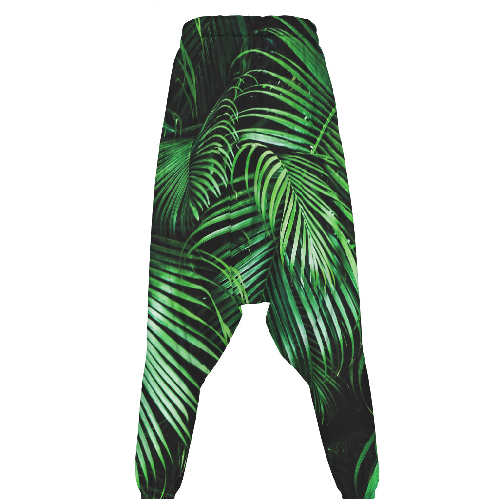 Tropical Palm Leaf Print Hammer Pants