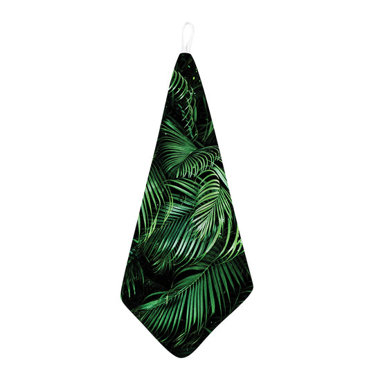 Tropical Palm Leaf Print Hand Towel