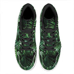 Tropical Palm Leaf Print High Top Leather Sneakers