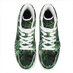 Tropical Palm Leaf Print High Top Leather Sneakers