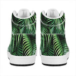 Tropical Palm Leaf Print High Top Leather Sneakers