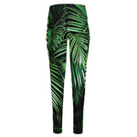 Tropical Palm Leaf Print High-Waisted Pocket Leggings