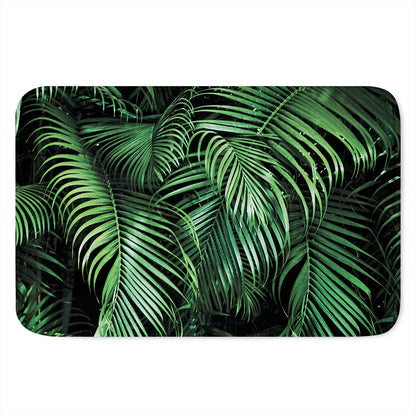 Tropical Palm Leaf Print Indoor Door Mat