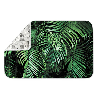 Tropical Palm Leaf Print Indoor Door Mat