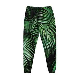 Tropical Palm Leaf Print Jogger Pants