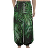 Tropical Palm Leaf Print Lantern Pants