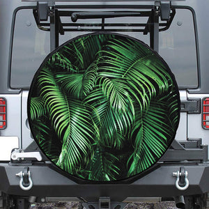 Tropical Palm Leaf Print Leather Spare Tire Cover