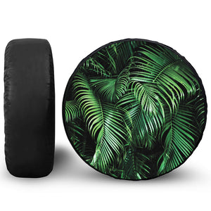 Tropical Palm Leaf Print Leather Spare Tire Cover