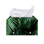 Tropical Palm Leaf Print Leather Tissue Box Cover