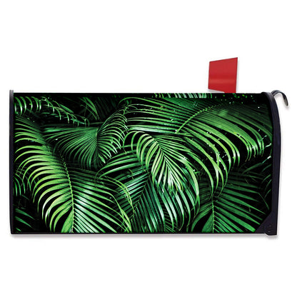 Tropical Palm Leaf Print Mailbox Cover