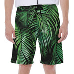 Tropical Palm Leaf Print Men's Beach Shorts
