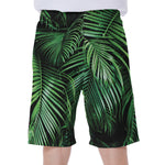Tropical Palm Leaf Print Men's Beach Shorts