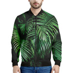 Tropical Palm Leaf Print Men's Bomber Jacket