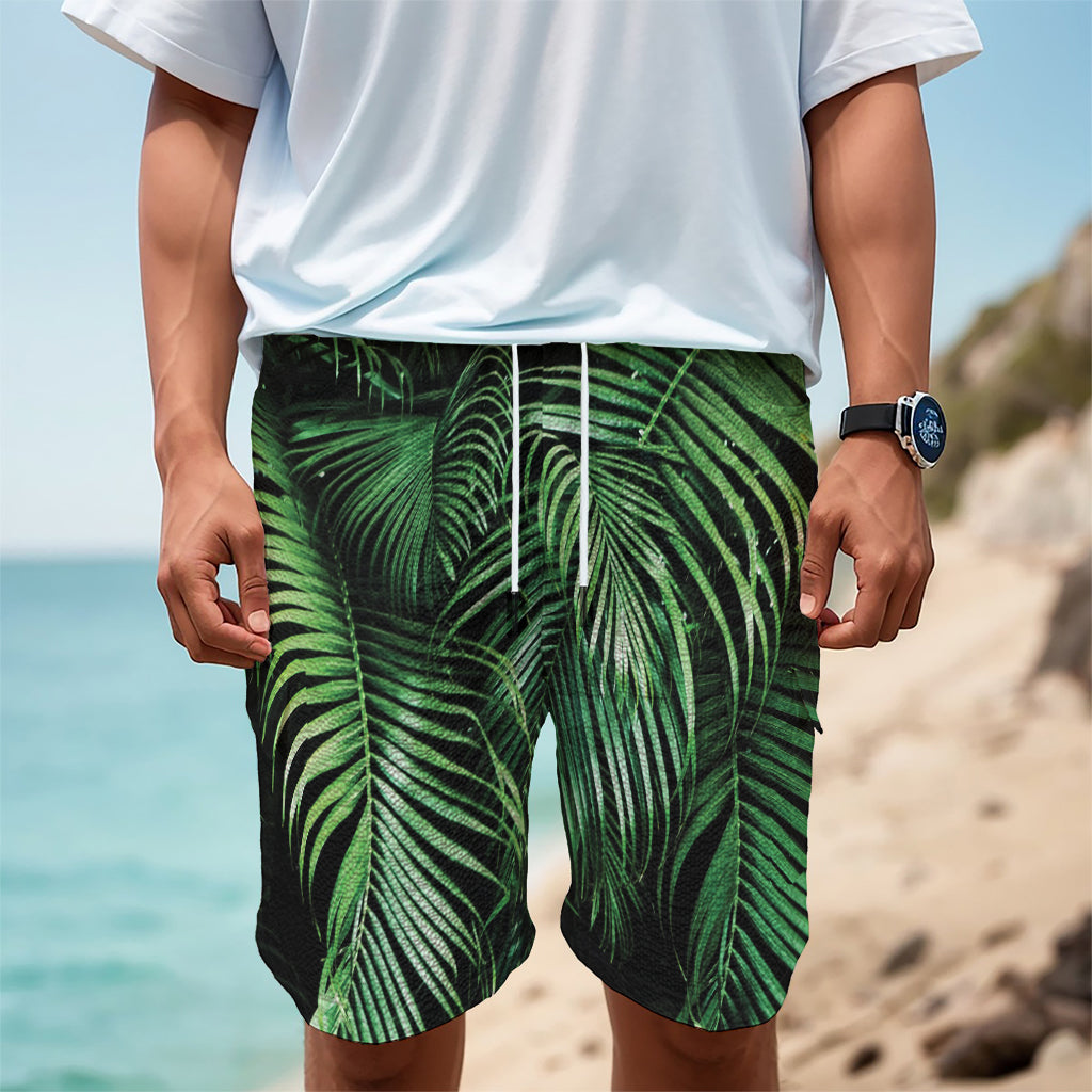 Tropical Palm Leaf Print Men's Cargo Shorts