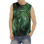 Tropical Palm Leaf Print Men's Fitness Tank Top