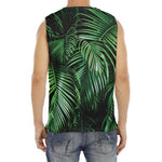 Tropical Palm Leaf Print Men's Fitness Tank Top