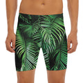 Tropical Palm Leaf Print Men's Long Boxer Briefs
