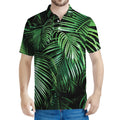 Tropical Palm Leaf Print Men's Polo Shirt