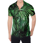 Tropical Palm Leaf Print Men's Shirt