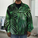 Tropical Palm Leaf Print Men's Shirt Jacket