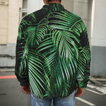 Tropical Palm Leaf Print Men's Shirt Jacket