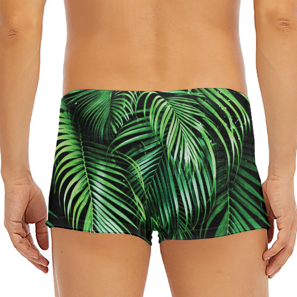 Tropical Palm Leaf Print Men's Short Boxer Briefs