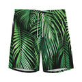 Tropical Palm Leaf Print Men's Athletic Shorts