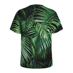 Tropical Palm Leaf Print Men's Sports T-Shirt