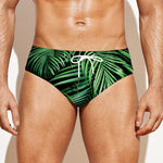 Tropical Palm Leaf Print Men's Swim Briefs