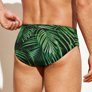 Tropical Palm Leaf Print Men's Swim Briefs
