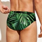 Tropical Palm Leaf Print Men's Swim Briefs