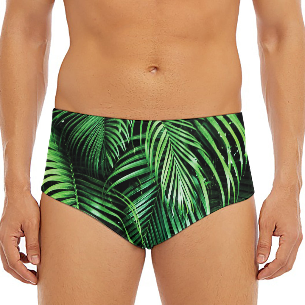 Tropical Palm Leaf Print Men's Triangle Swim Briefs