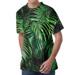 Tropical Palm Leaf Print Men's Velvet T-Shirt