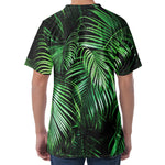 Tropical Palm Leaf Print Men's Velvet T-Shirt