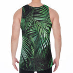 Tropical Palm Leaf Print Men's Velvet Tank Top