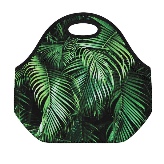 Tropical Palm Leaf Print Neoprene Lunch Bag