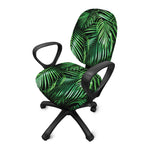Tropical Palm Leaf Print Office Chair Cover
