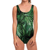 Tropical Palm Leaf Print One Piece Swimsuit