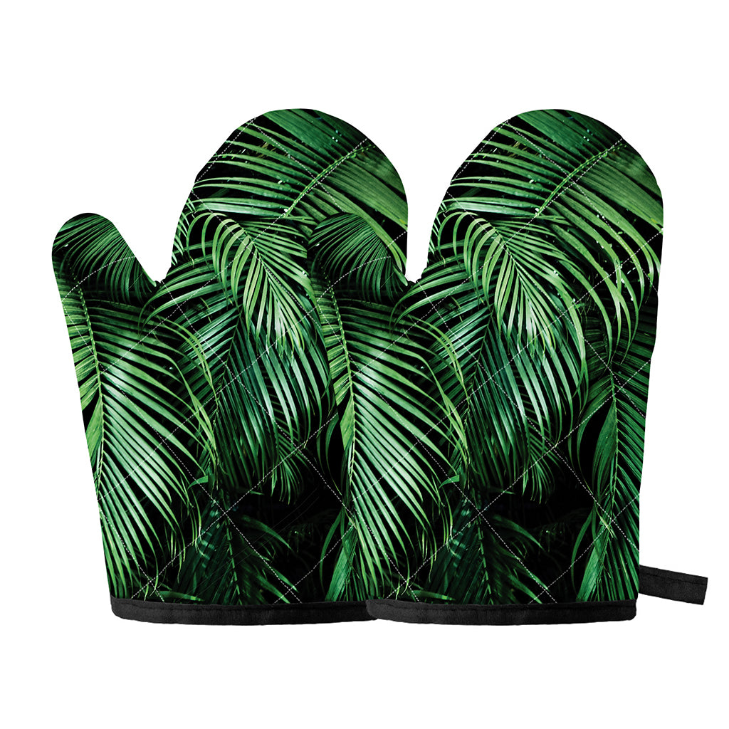 Tropical Palm Leaf Print Oven Mitts
