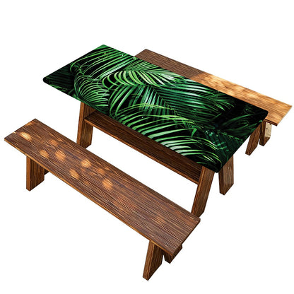 Tropical Palm Leaf Print Picnic Table Cover