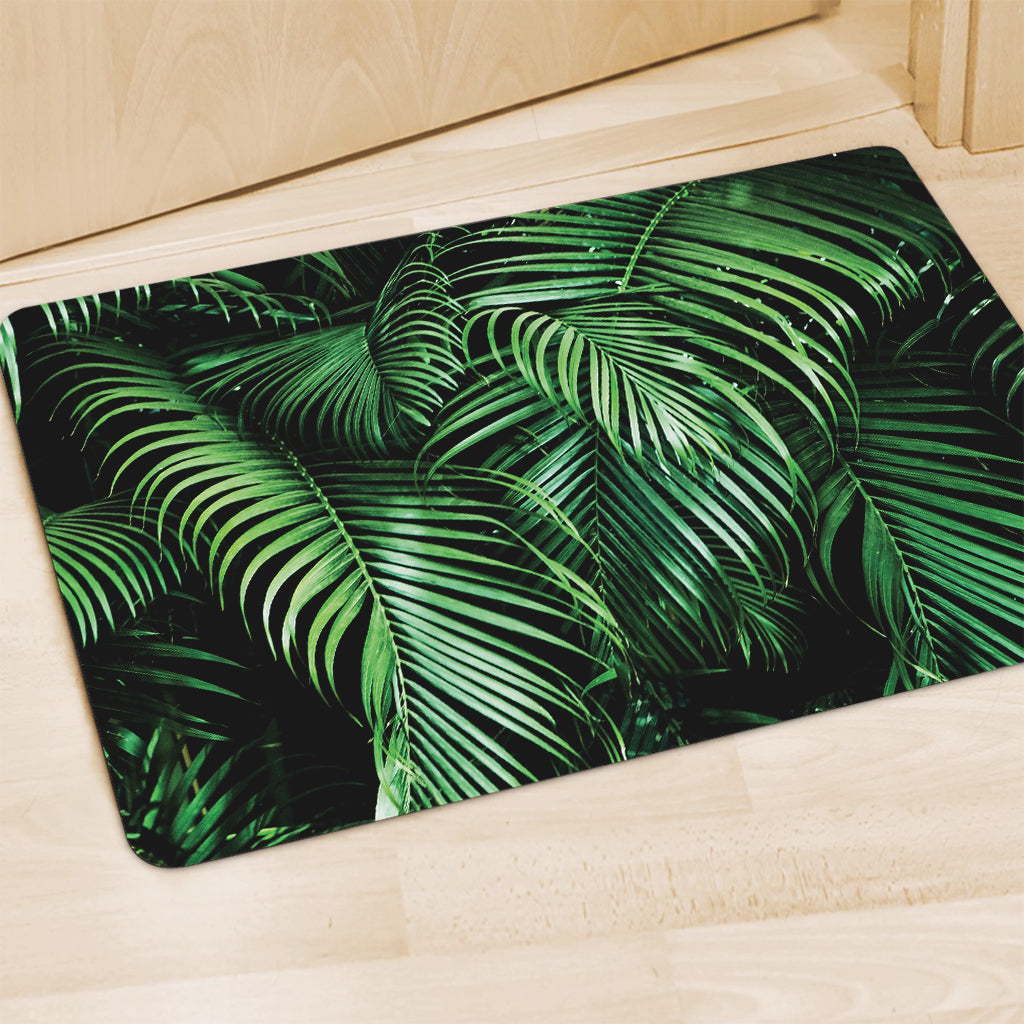 Tropical Palm Leaf Print Polyester Doormat