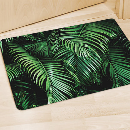 Tropical Palm Leaf Print Polyester Doormat