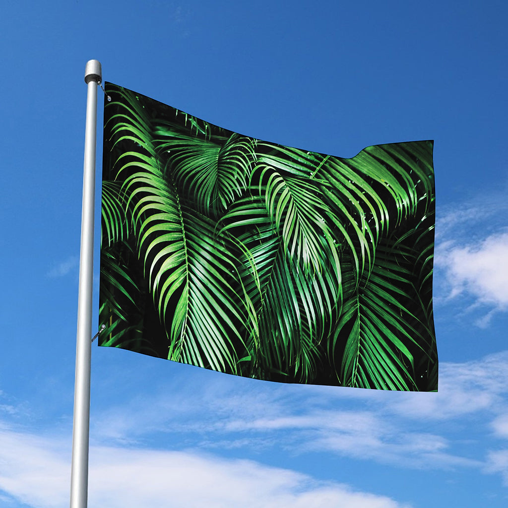 Tropical Palm Leaf Print Polyester Flag