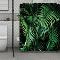 Tropical Palm Leaf Print Polyester Shower Curtain
