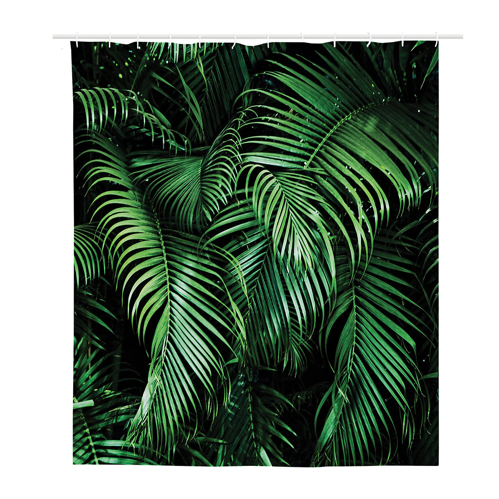 Tropical Palm Leaf Print Polyester Shower Curtain
