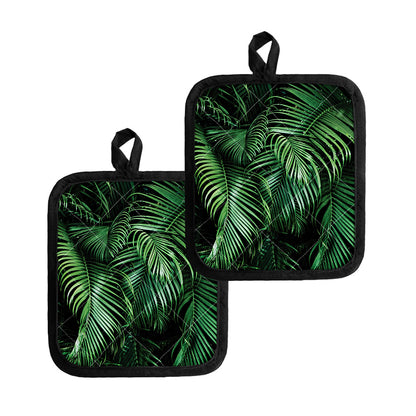 Tropical Palm Leaf Print Pot Holders