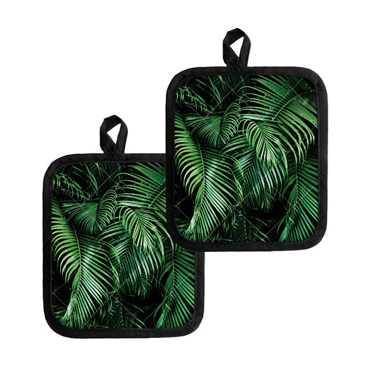 Tropical Palm Leaf Print Pot Holders