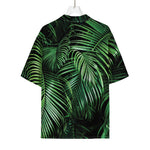 Tropical Palm Leaf Print Rayon Hawaiian Shirt