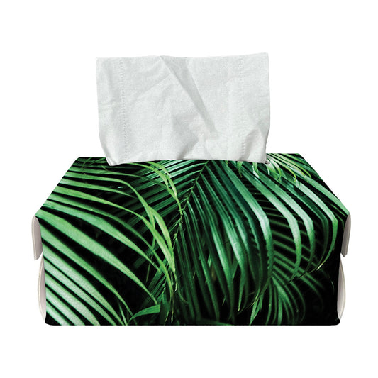 Tropical Palm Leaf Print Rectangle Tissue Box Cover